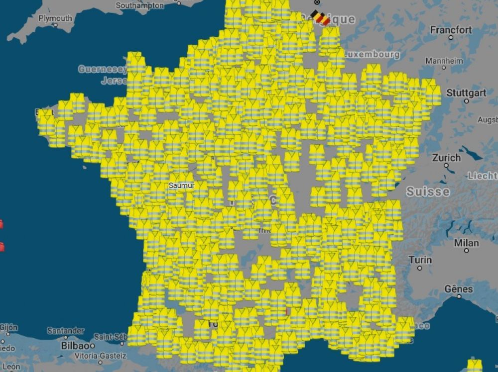 Carte gilets jaunes